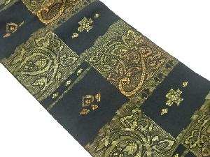 変わり市松に花唐草模様織出し名古屋帯